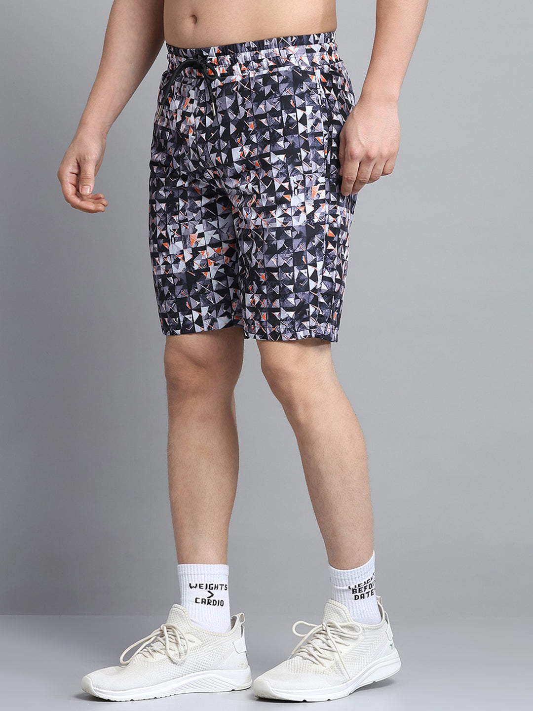 Men Black Printed Short