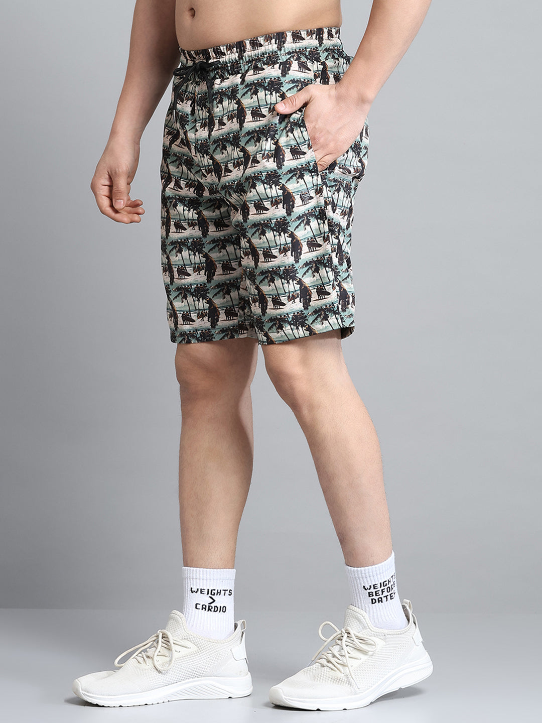 Men Beige Printed Short