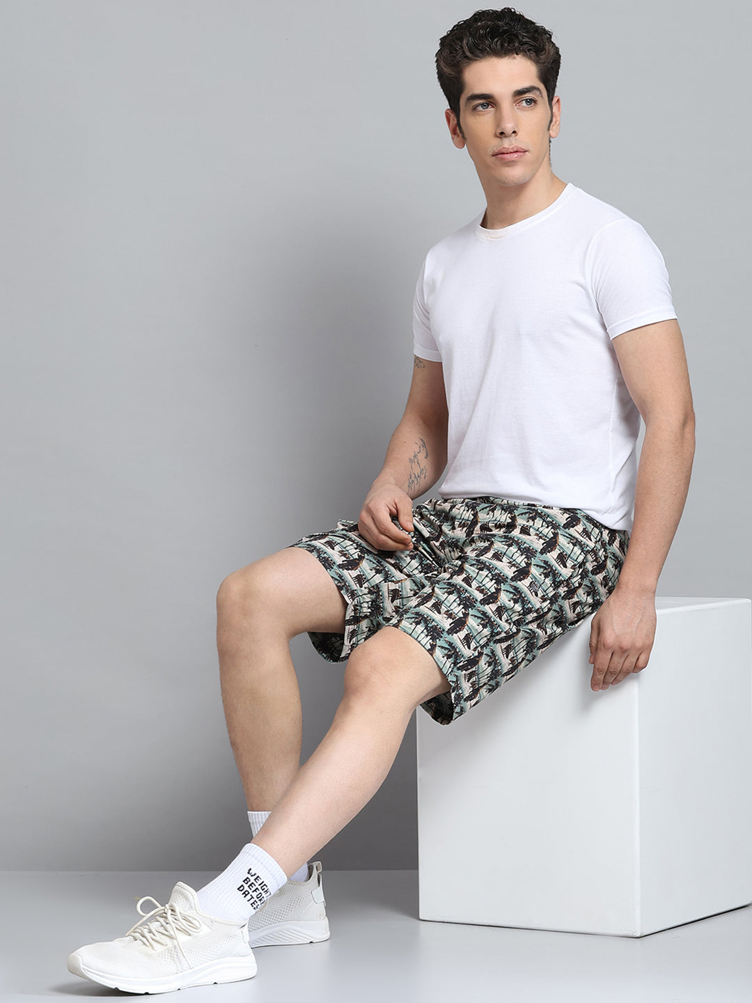 Men Beige Printed Short