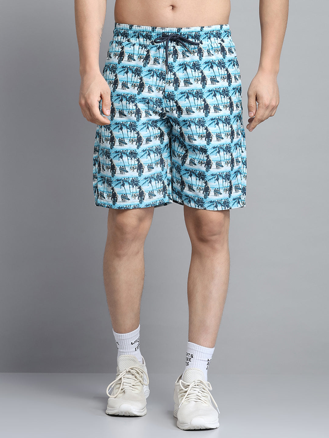 Men Blue Printed Short