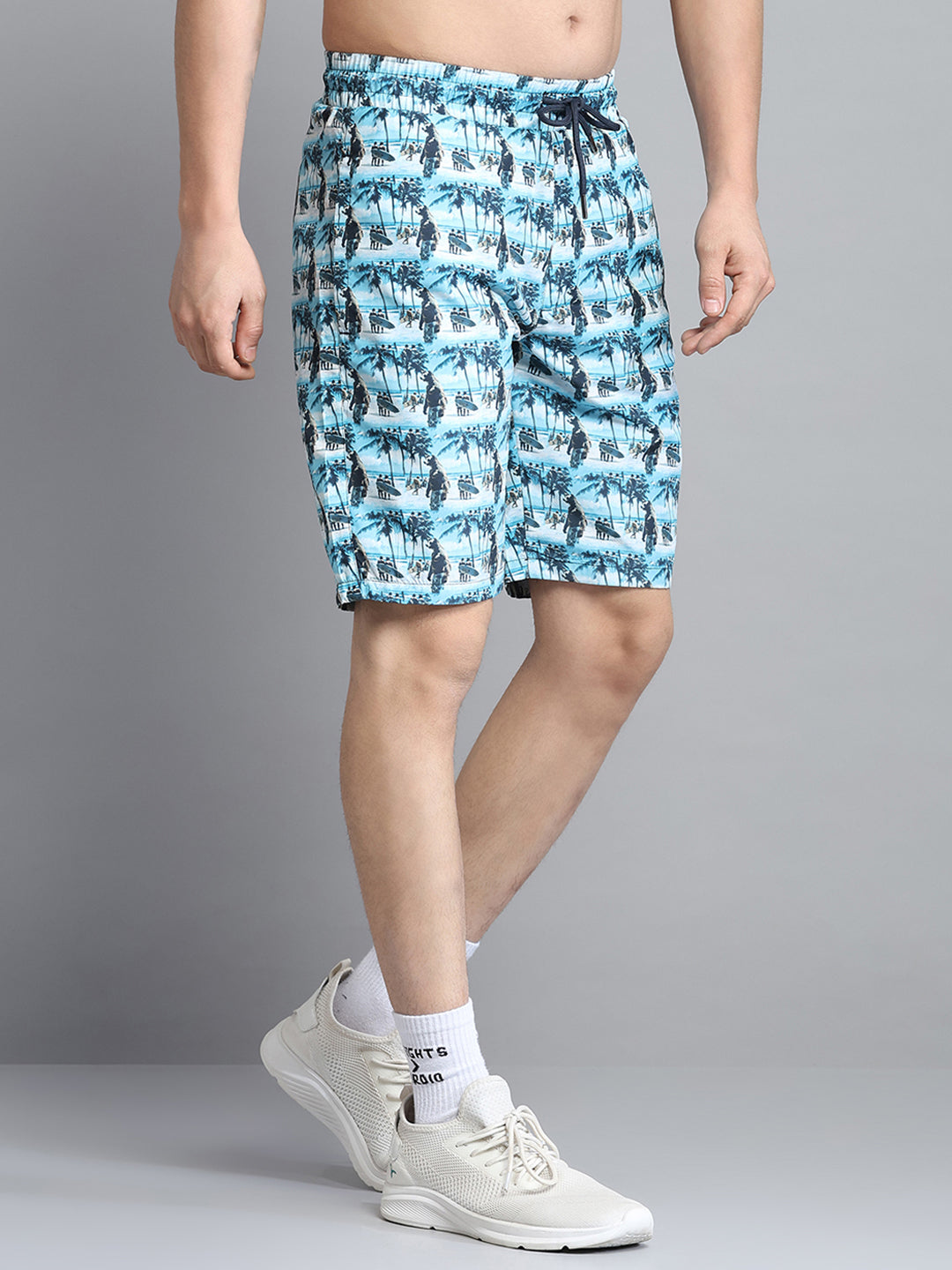 Men Blue Printed Short