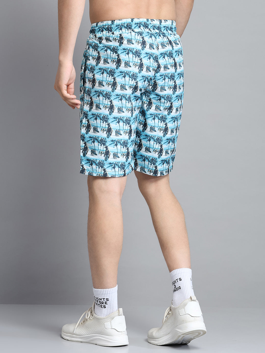 Men Blue Printed Short