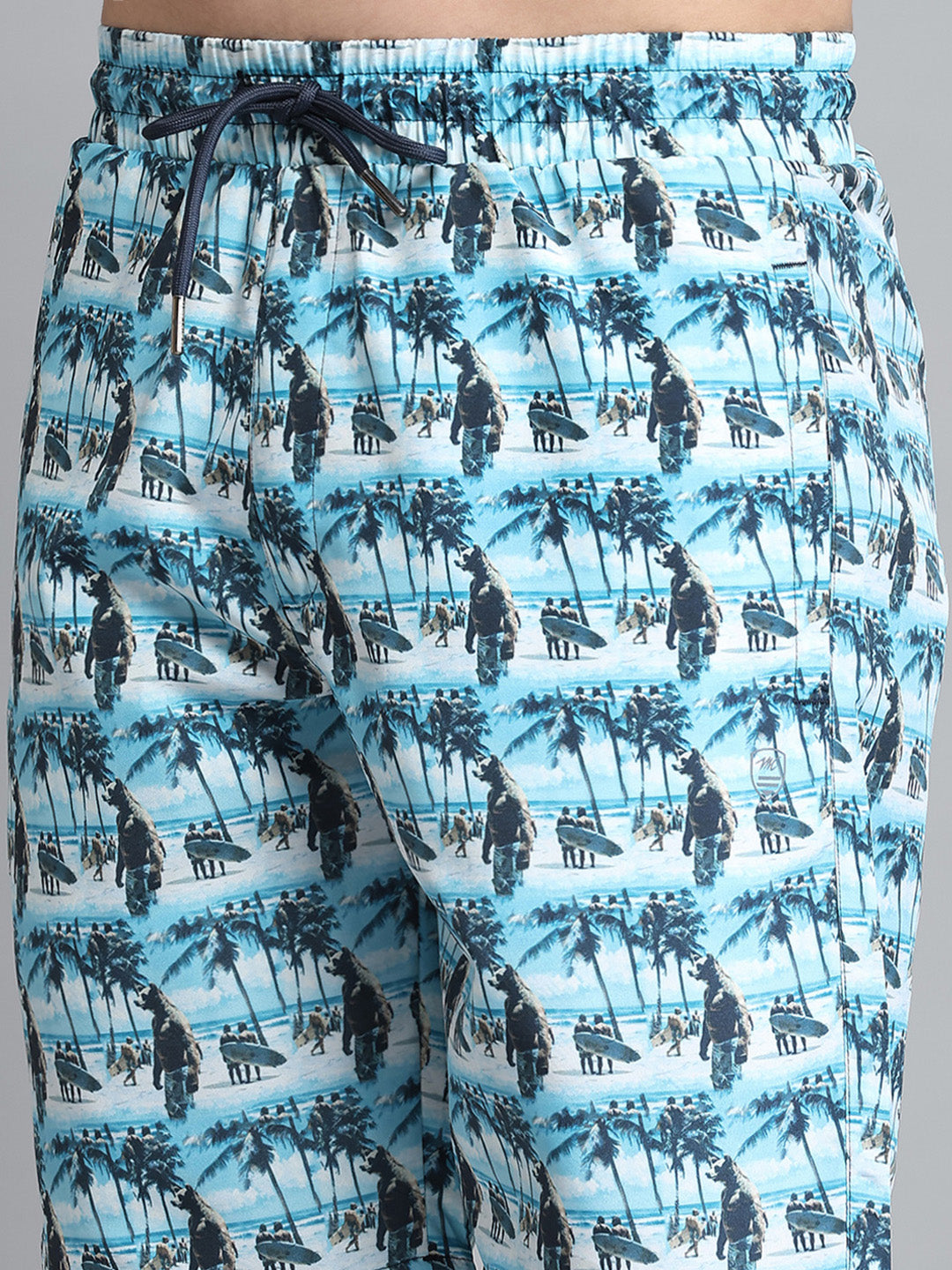 Men Blue Printed Short