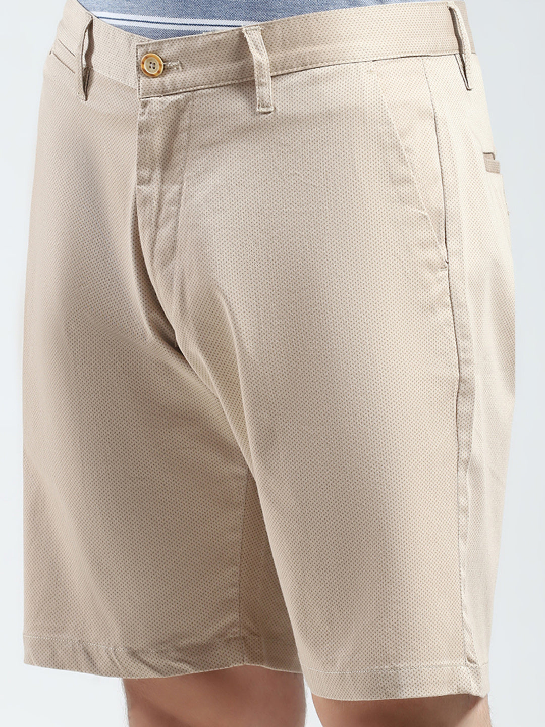 Men Beige Solid Regular Fit Shorts