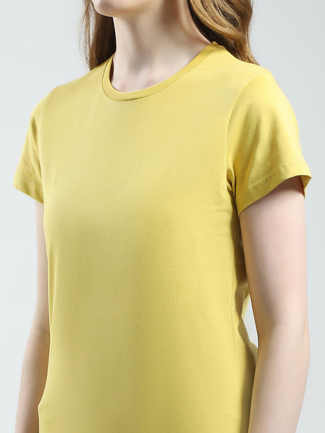 Women Mustard & Peach Solid Round Neck Half Sleeve Top 2Pc Set