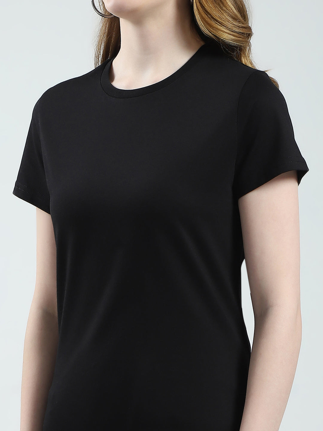 Women Teal Blue & Black Solid Round Neck Half Sleeve Top 2Pc Set