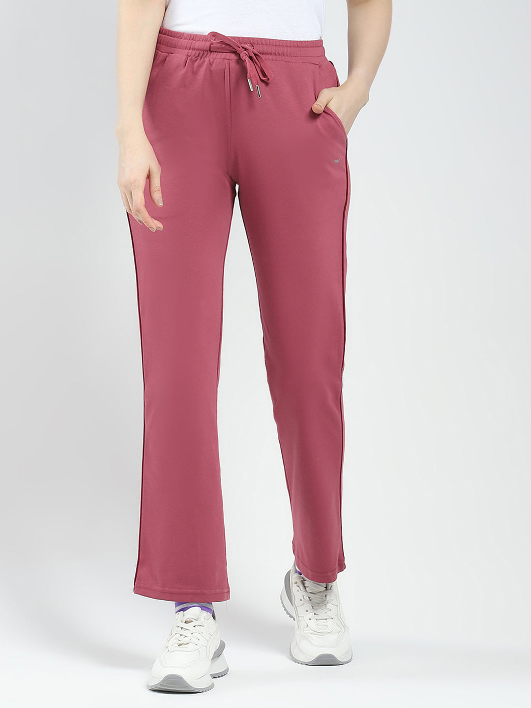Women Pink Solid Regular Fit Lower