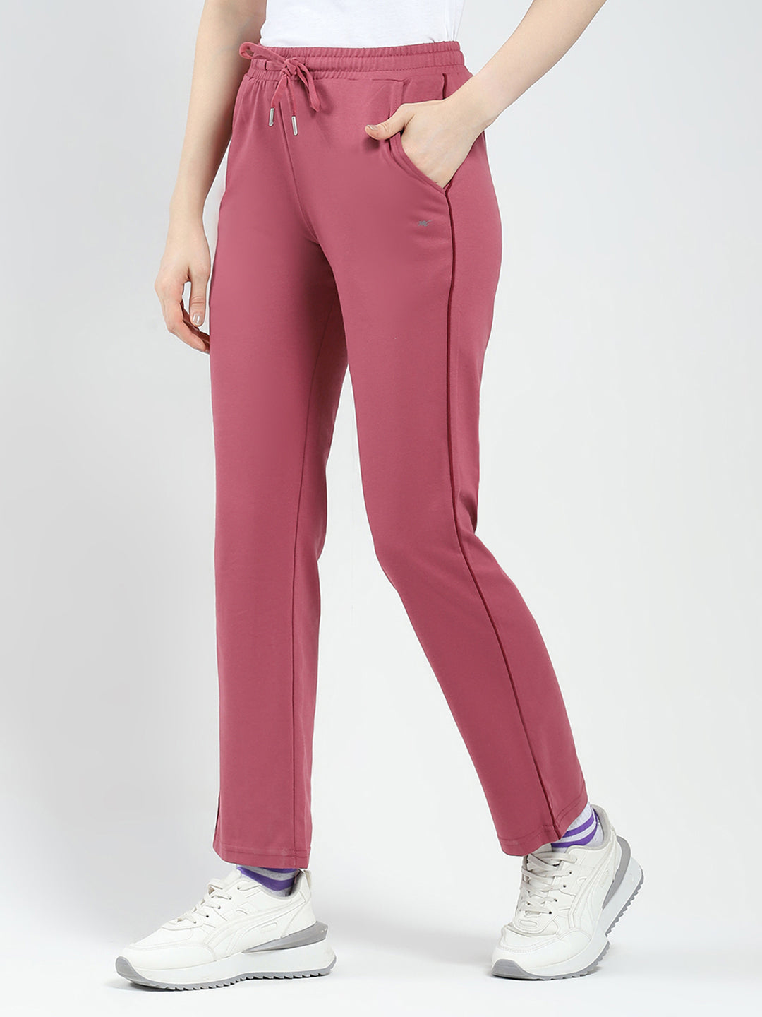 Women Pink Solid Regular Fit Lower
