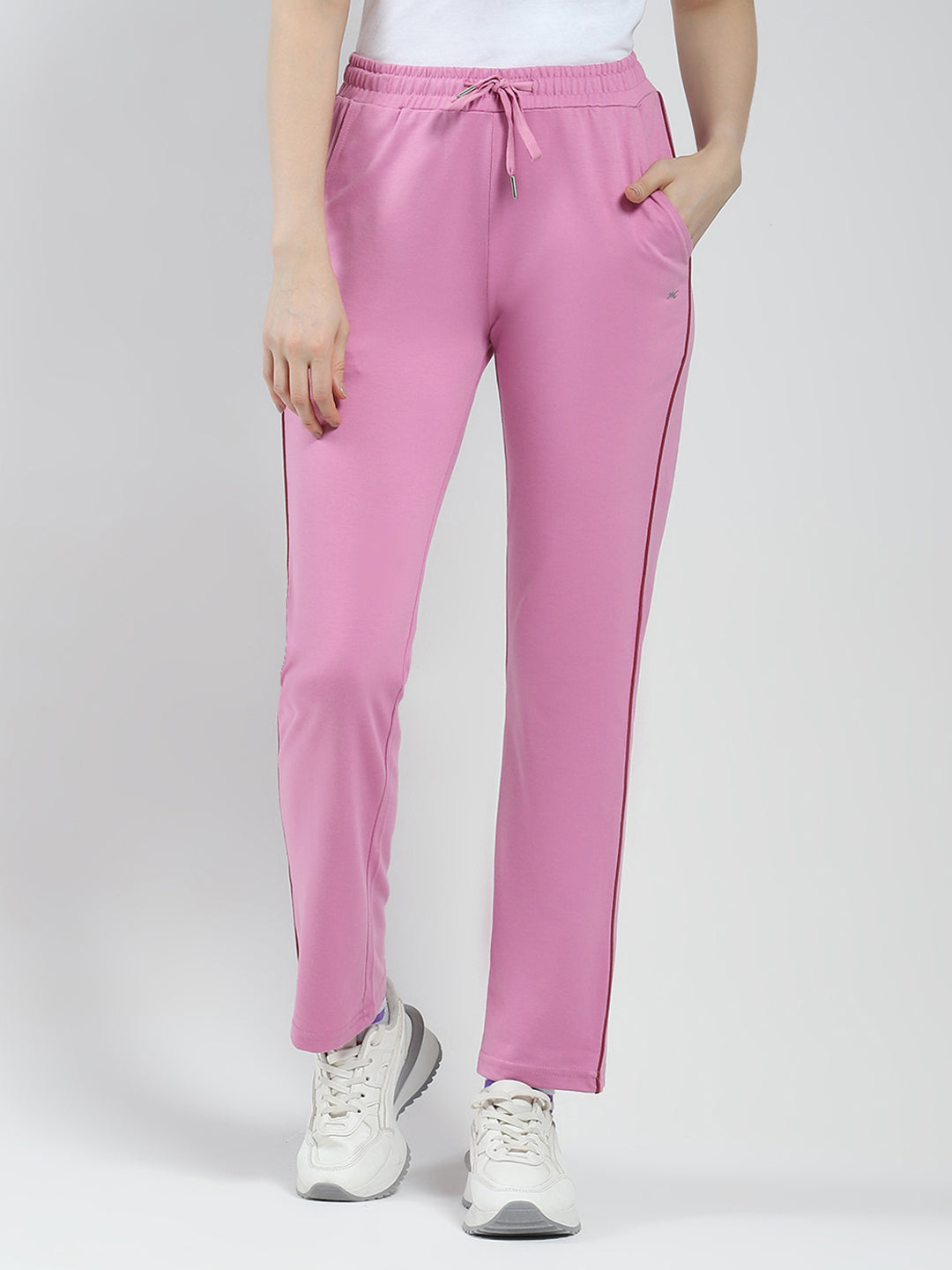 Women Pink Solid Regular Fit Lower