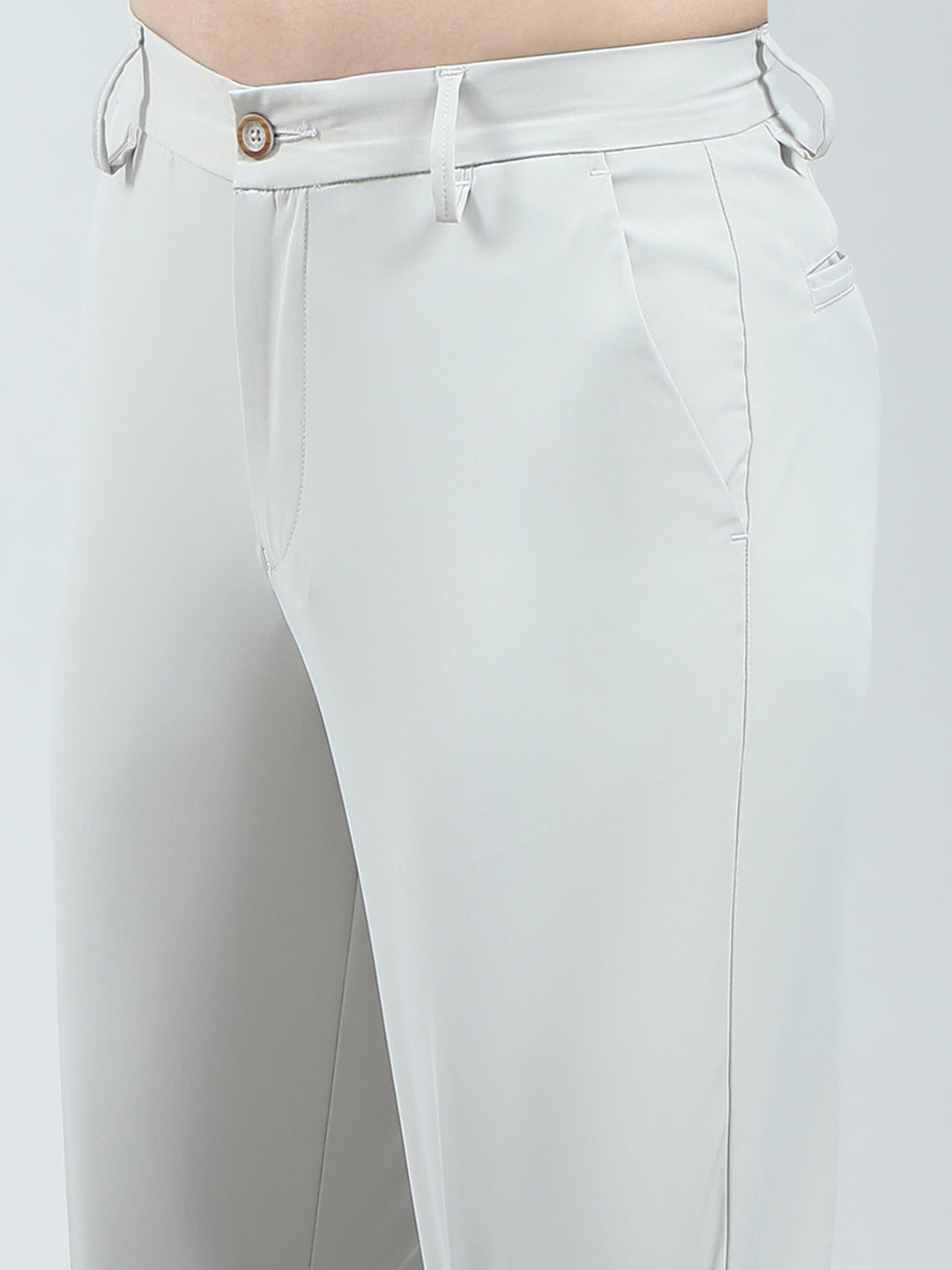 Men Grey Solid Slim Fit Trouser