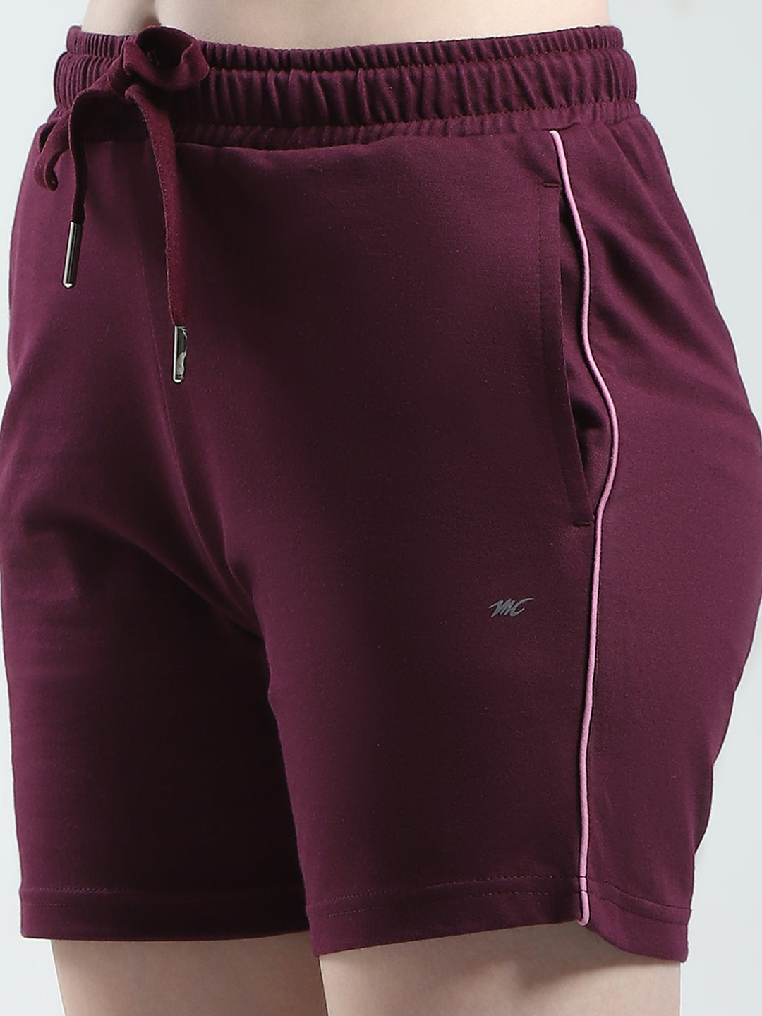 Women Maroon Solid Regular Fit Short