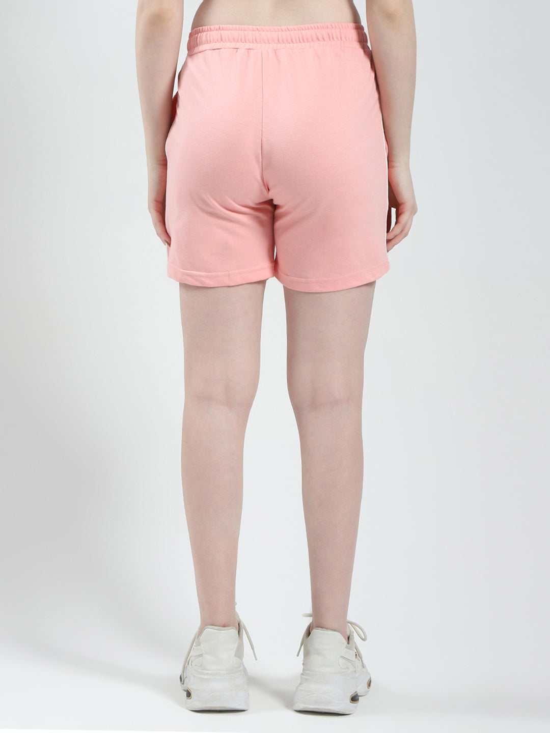 Women Peach Solid Regular Fit Short