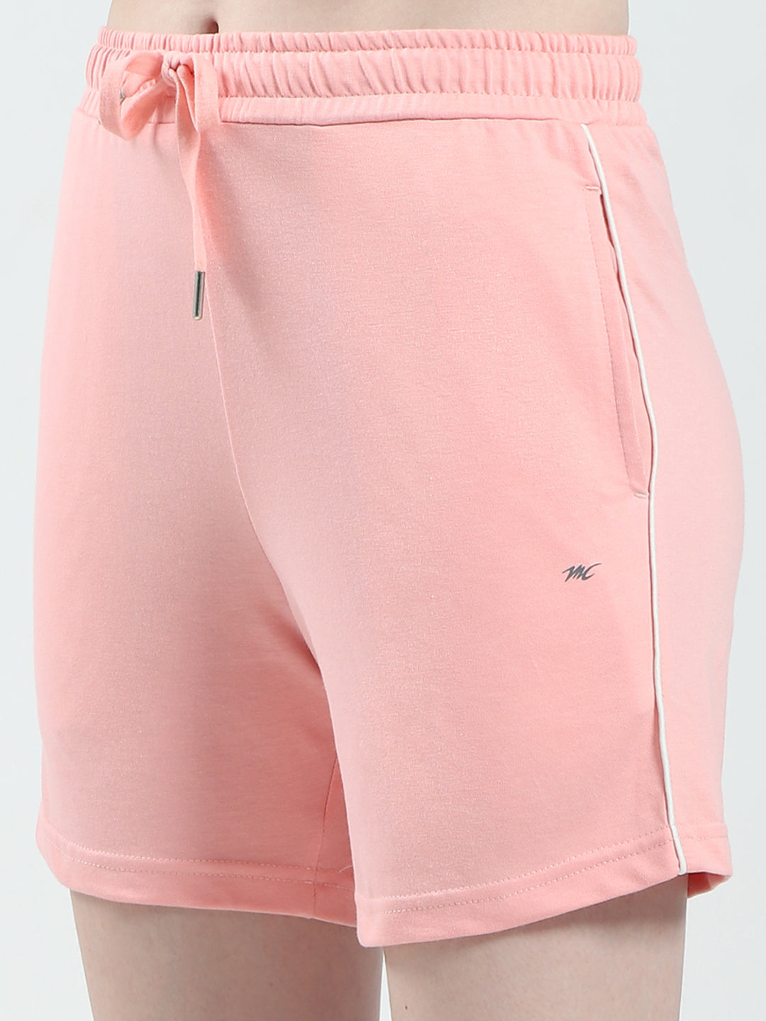 Women Peach Solid Regular Fit Short