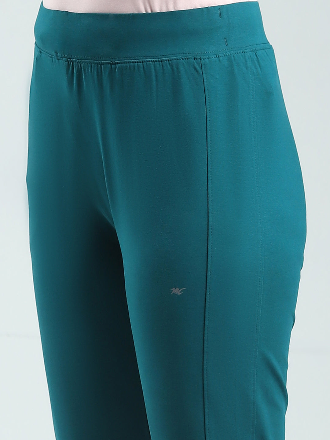 Women Teal Blue Solid Regular Fit Capri