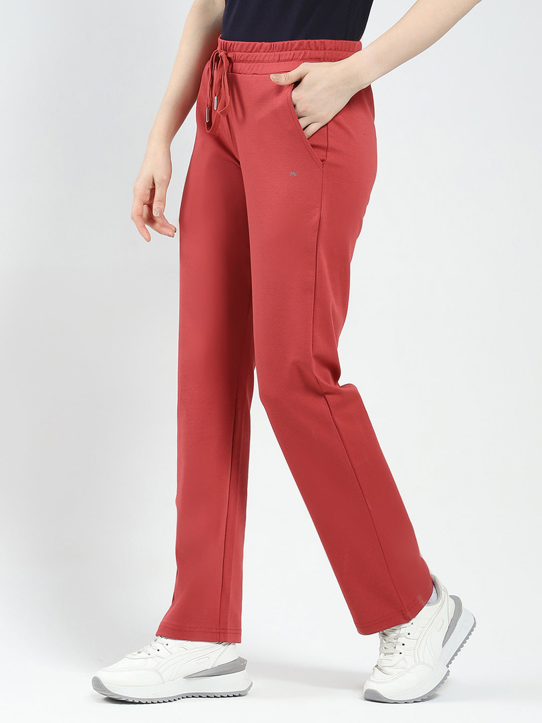 Women Rust Solid Regular Fit Lower