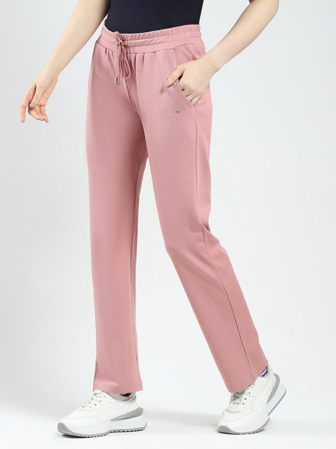 Women Peach Solid Regular Fit Lower