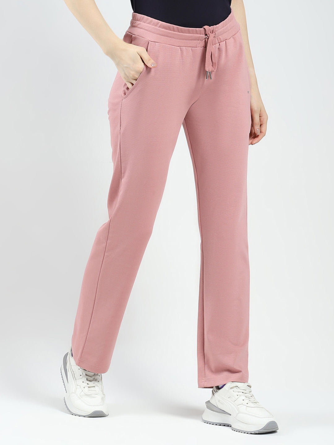 Women Peach Solid Regular Fit Lower
