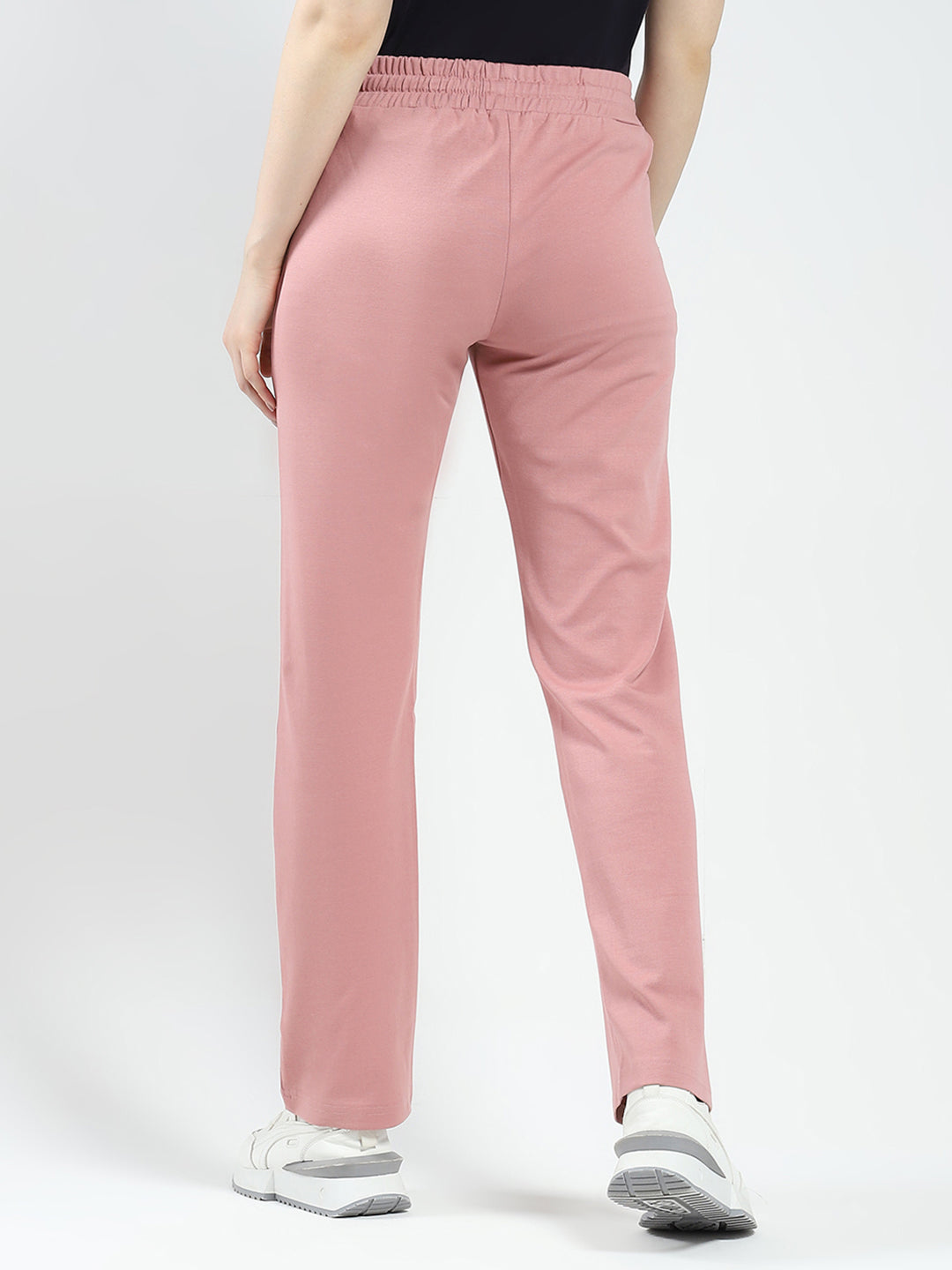 Women Peach Solid Regular Fit Lower