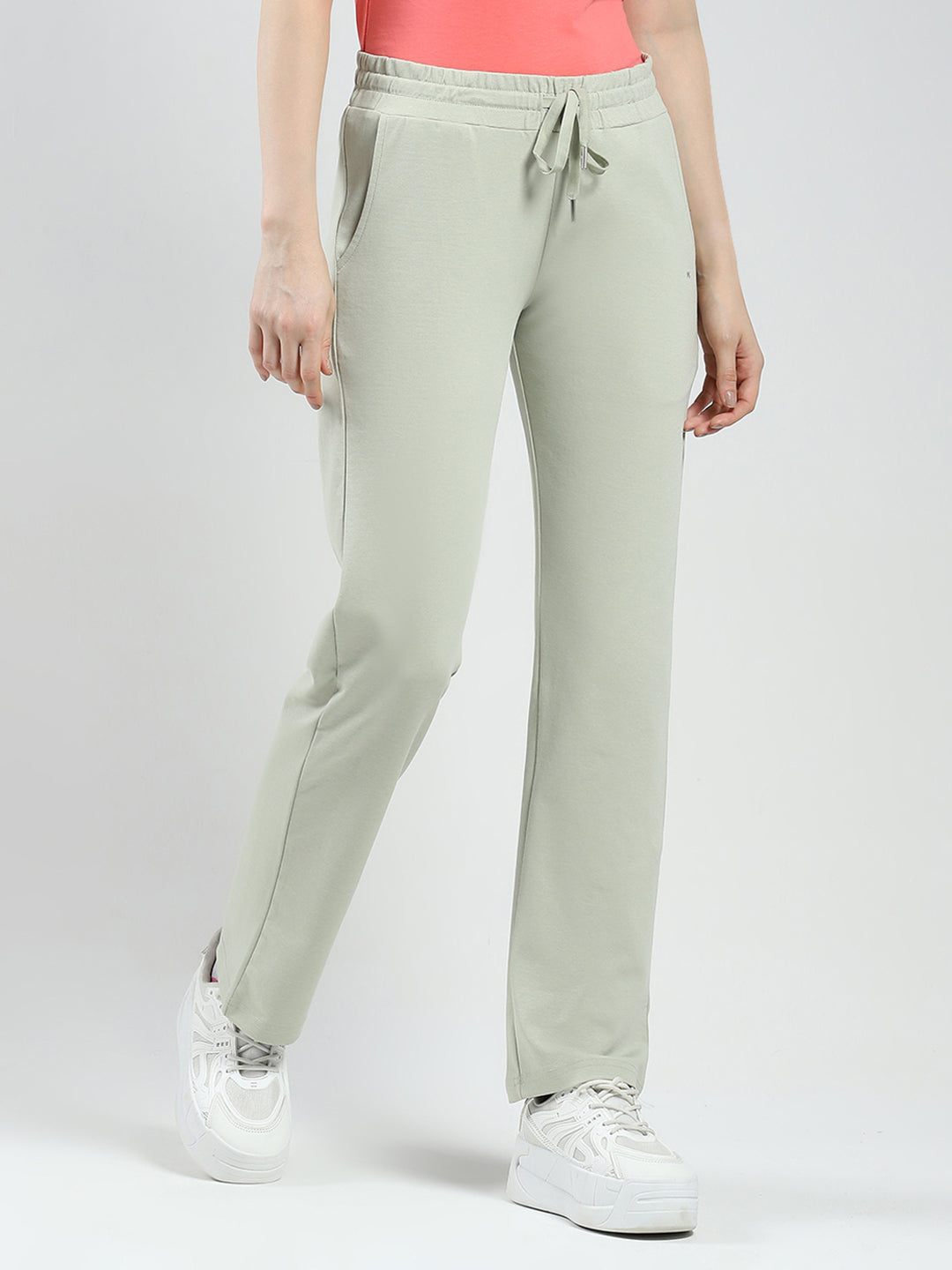Women Green Solid Regular Fit Lower
