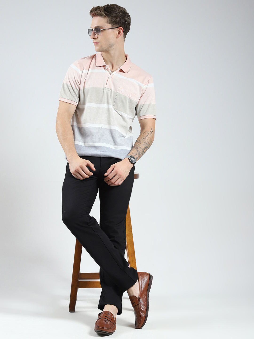 Men Black Solid Slim Fit Trouser