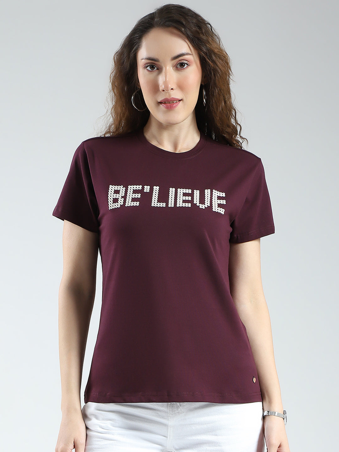 Half Sleeve Formal Tops For Ladies Online India Women Maroon