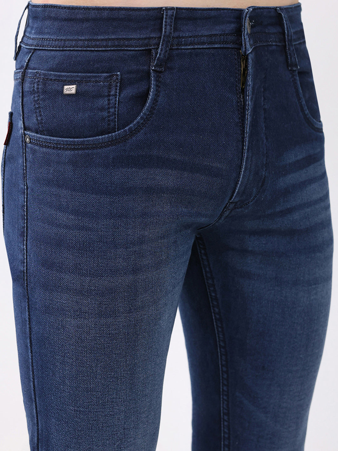 Men Blue Solid Skinny Fit Denim