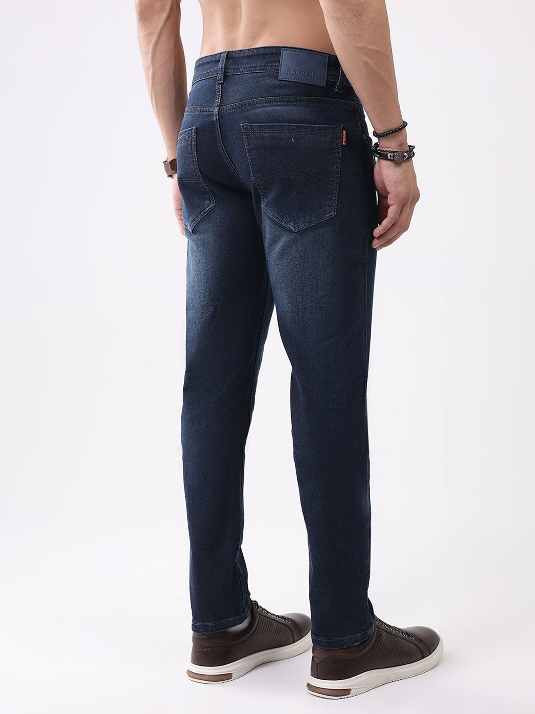 Men Blue Solid Skinny Fit Denim