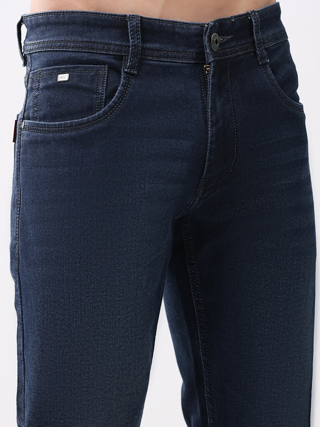 Men Blue Solid Skinny Fit Denim