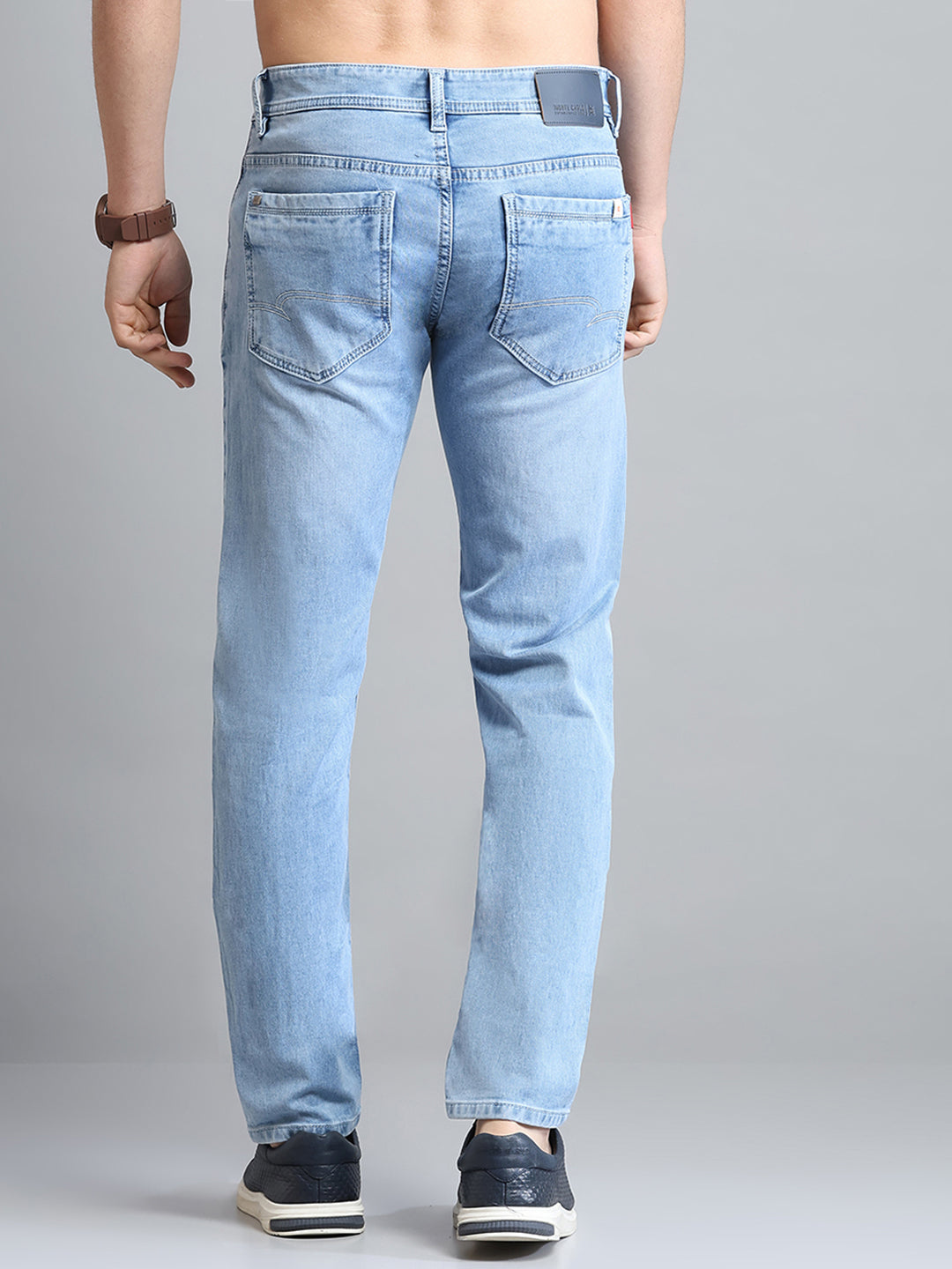 Men Blue Solid Skinny Fit Denim