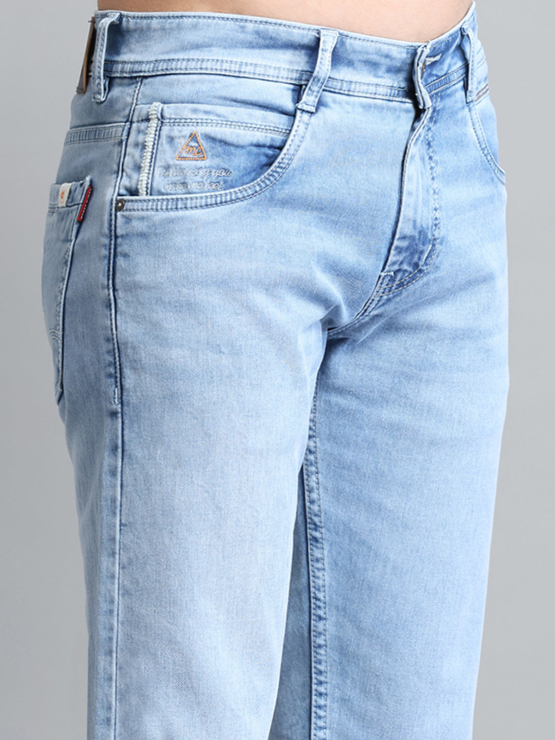 Men Blue Solid Skinny Fit Denim