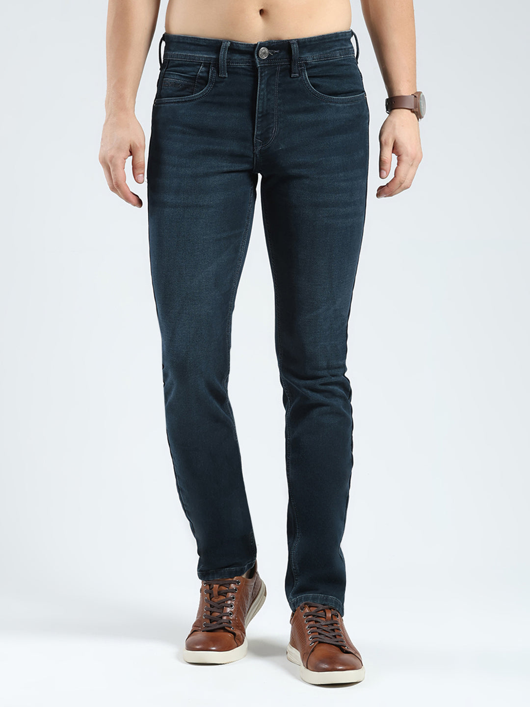 Men Blue Light Wash Skinny Fit Denim