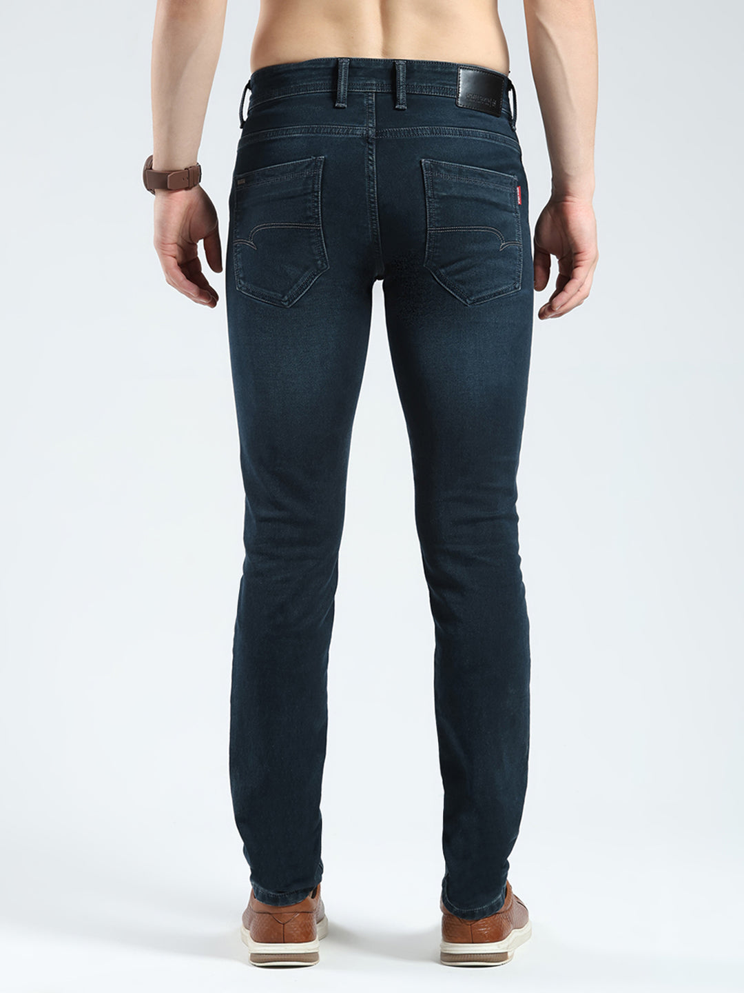 Men Blue Light Wash Skinny Fit Denim