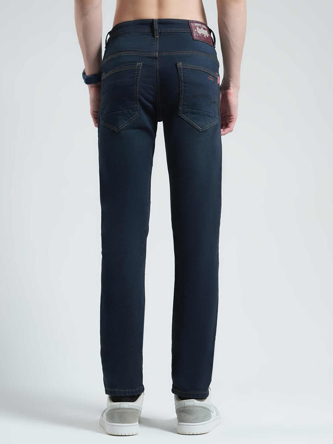 Men Blue Solid Skinny Fit Denim