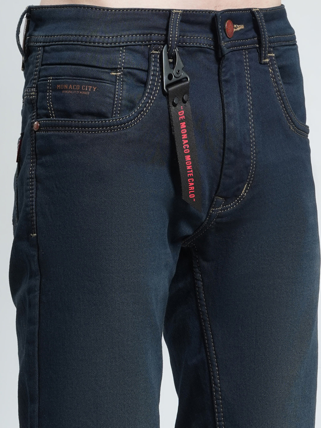 Men Blue Solid Skinny Fit Denim