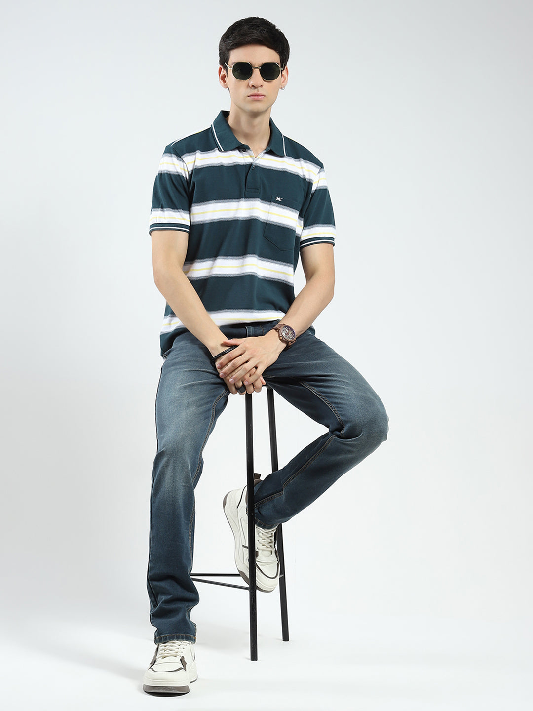 Men Blue Light Wash Skinny Fit Denim