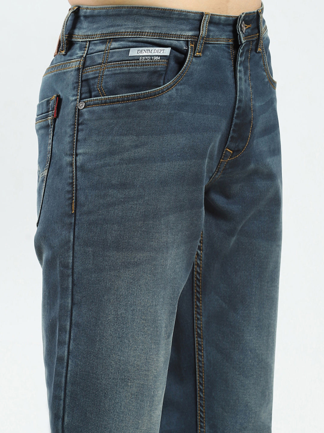 Men Blue Light Wash Skinny Fit Denim