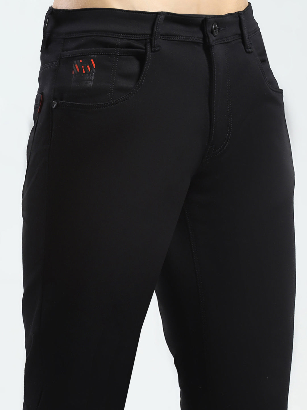 Men Black Solid Skinny Fit Denim