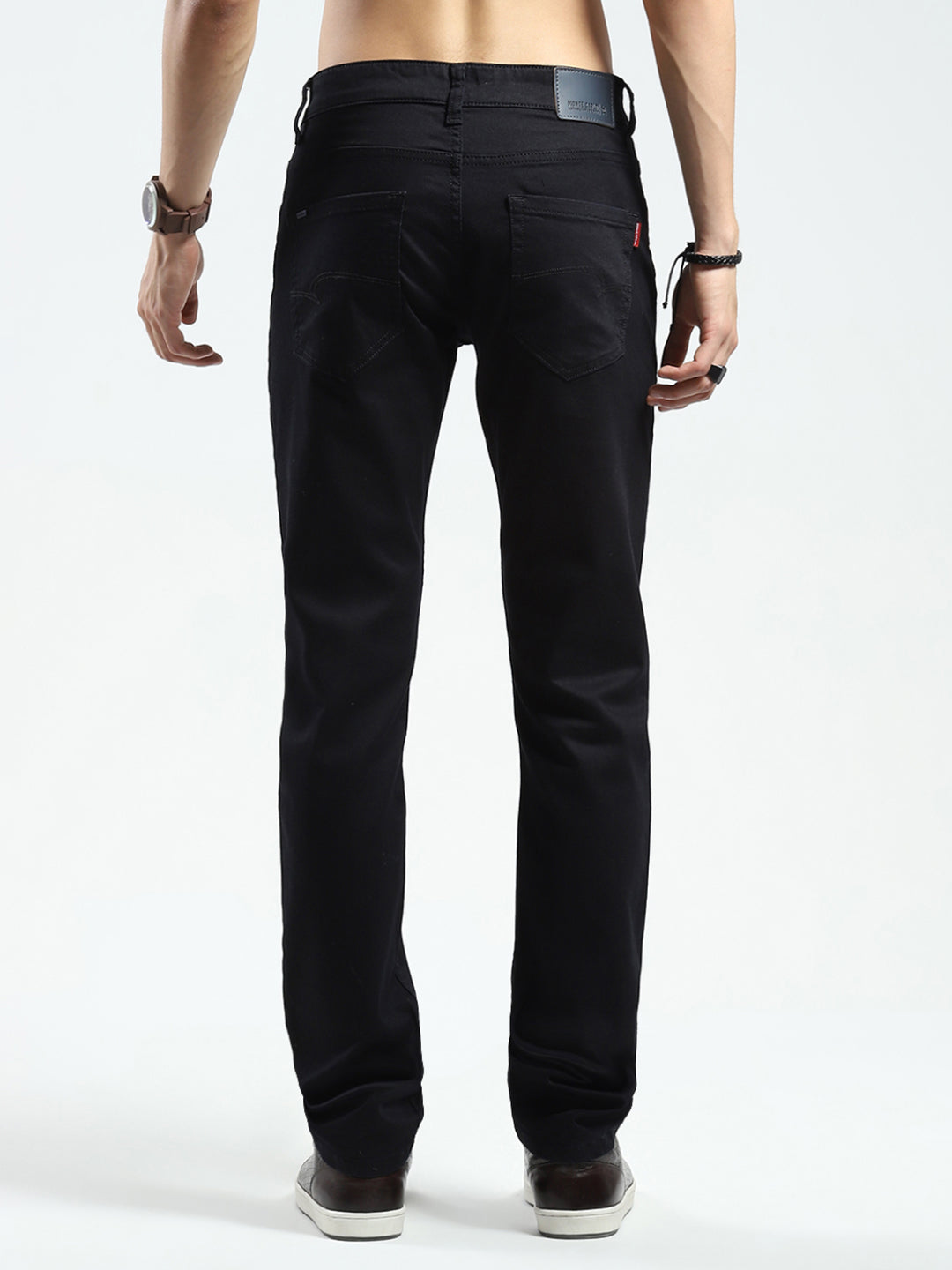 Men Black Solid Skinny Fit Denim