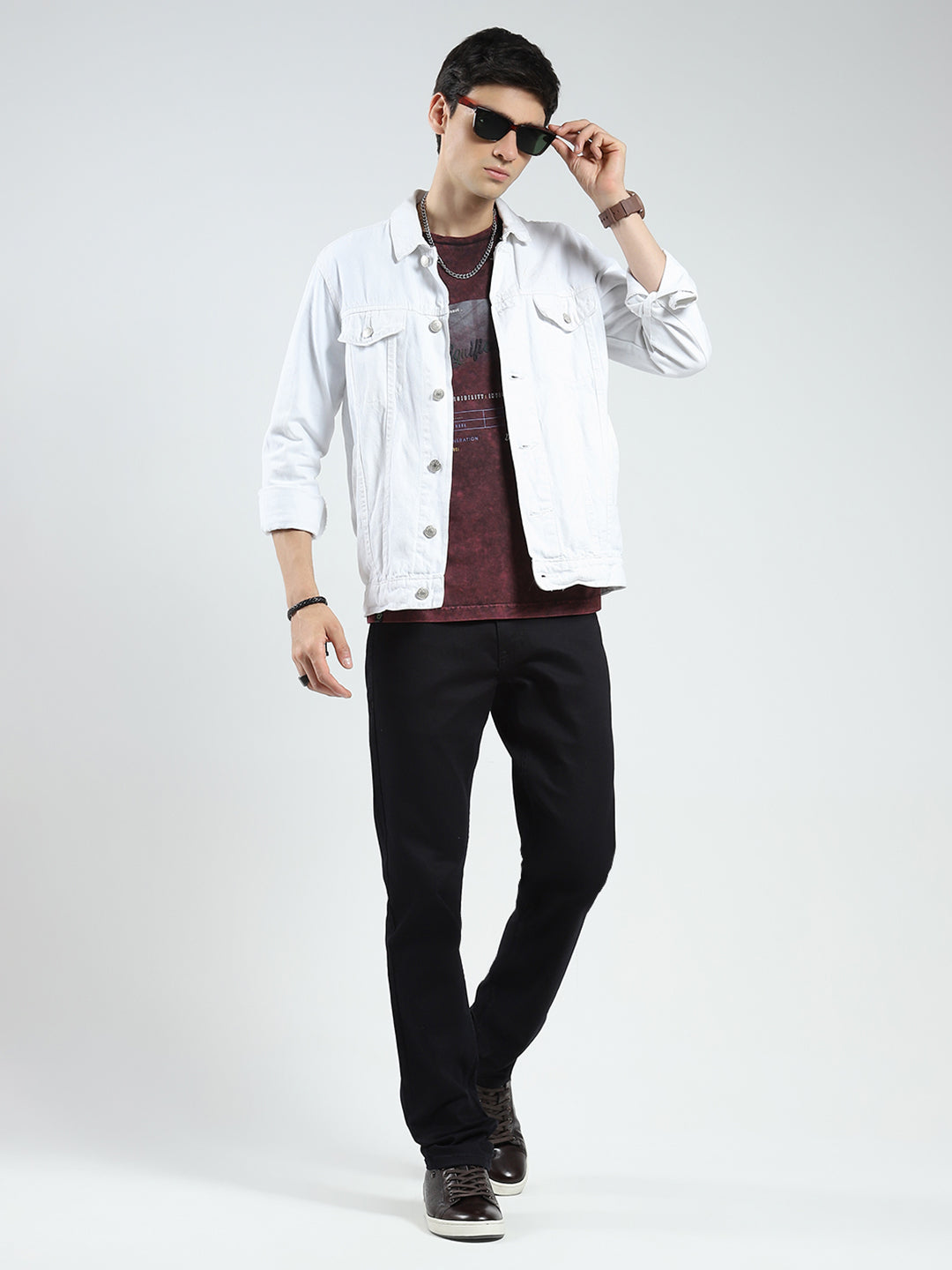 Men Black Solid Skinny Fit Denim