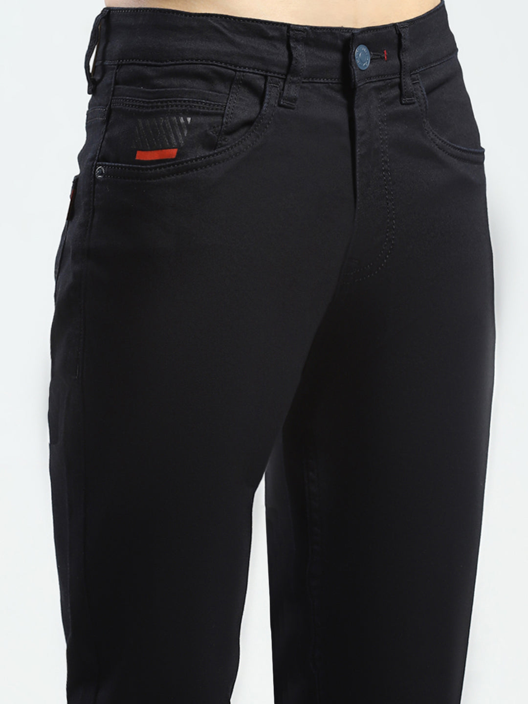 Men Black Solid Skinny Fit Denim