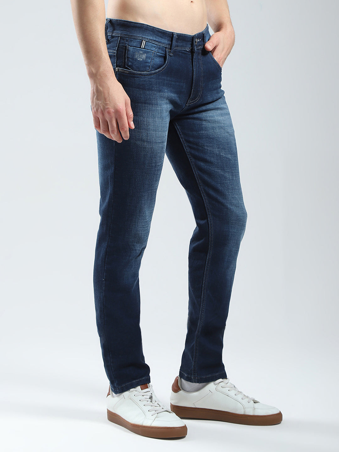 Men Blue Light Wash Skinny Fit Denim
