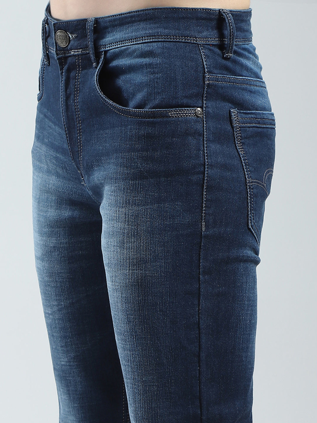 Men Blue Light Wash Skinny Fit Denim