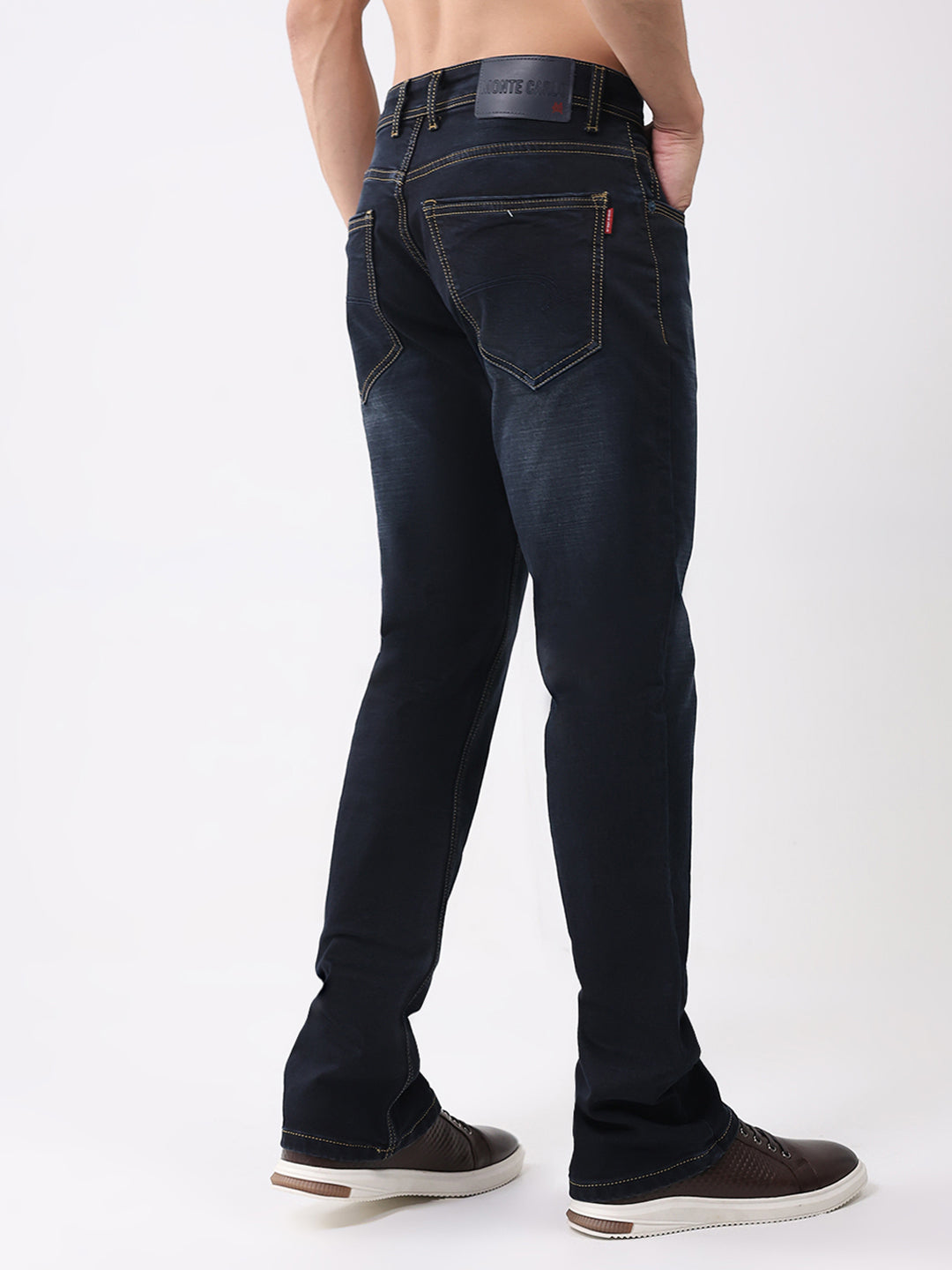 Men Blue Solid Bootcut Denim