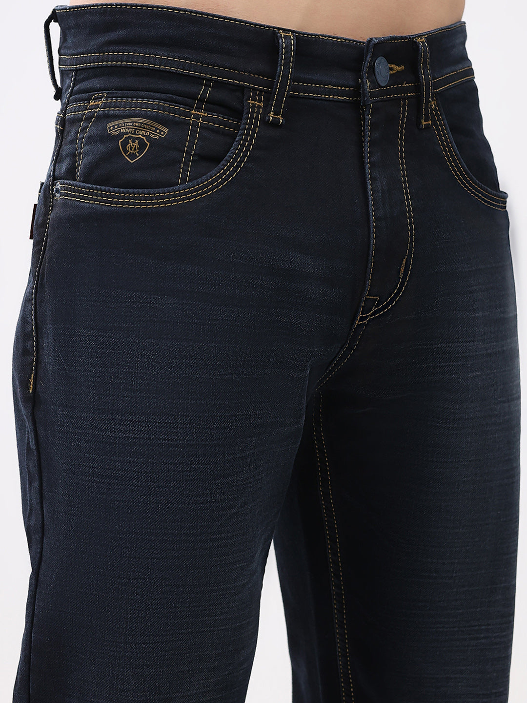 Men Blue Solid Bootcut Denim