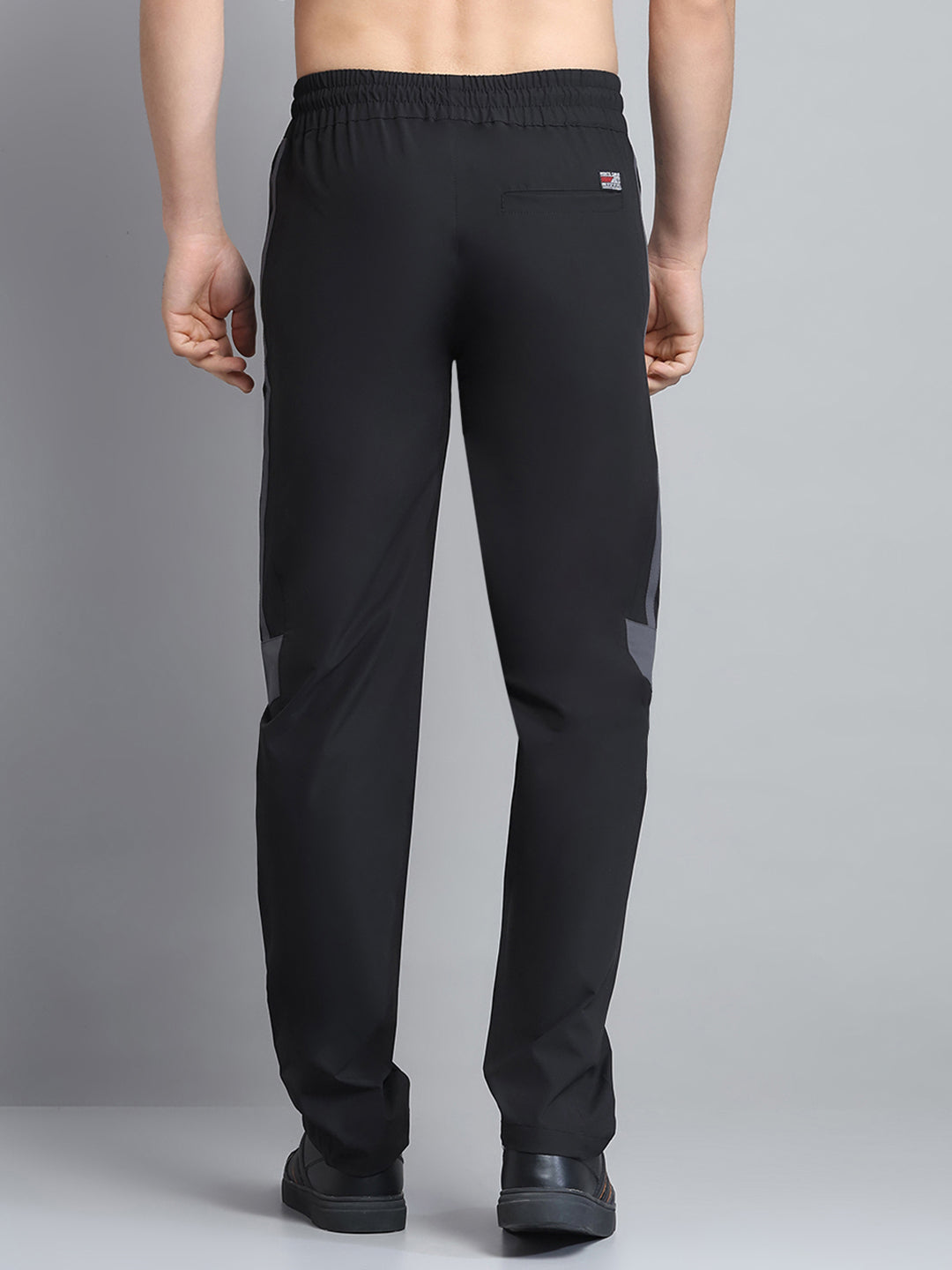 Men Black Solid Regular Fit Lower