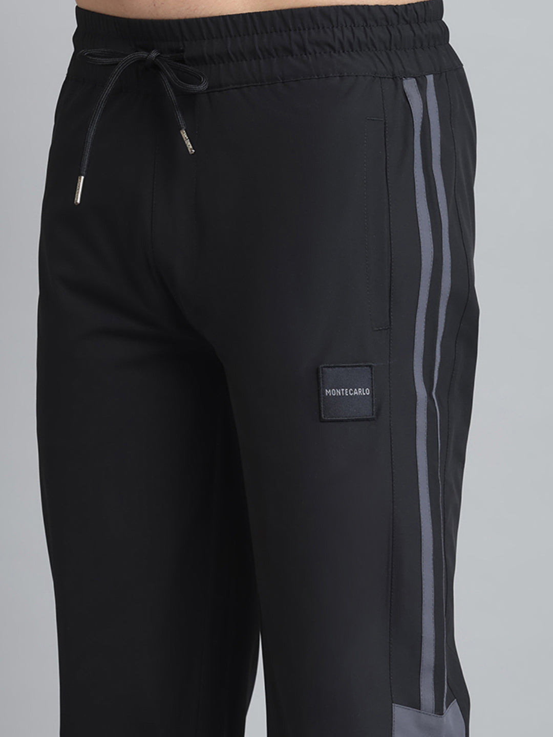 Men Black Solid Regular Fit Lower