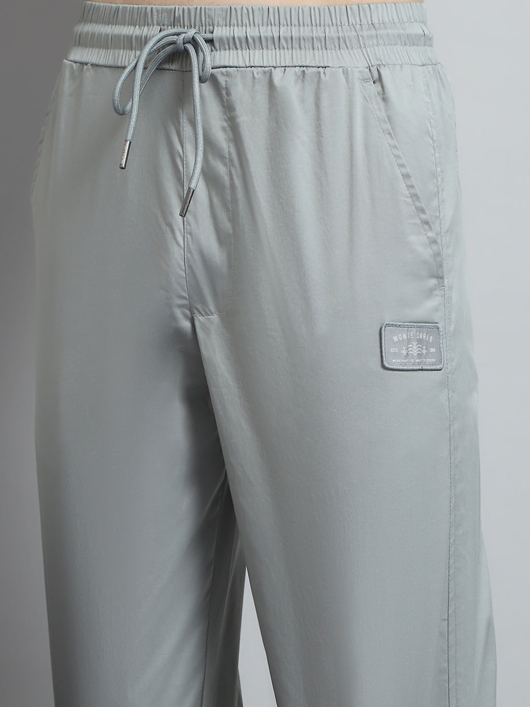 Men Grey Solid Regular Fit Lower