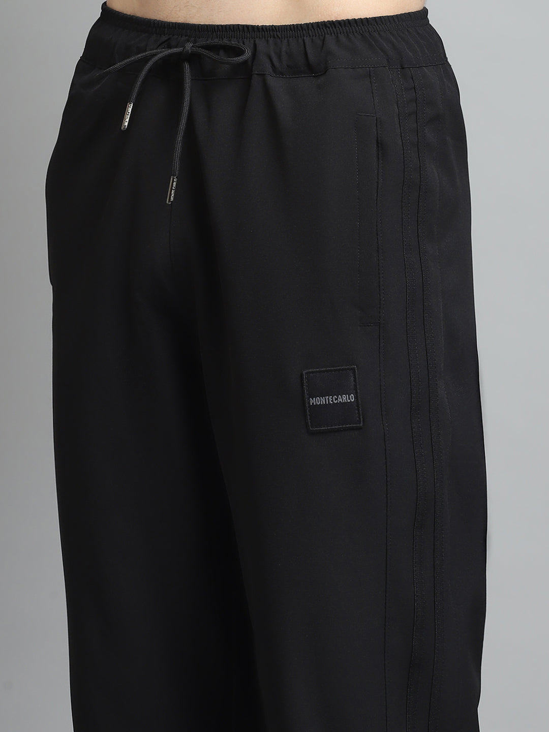 Men Black Solid Regular Fit Lower