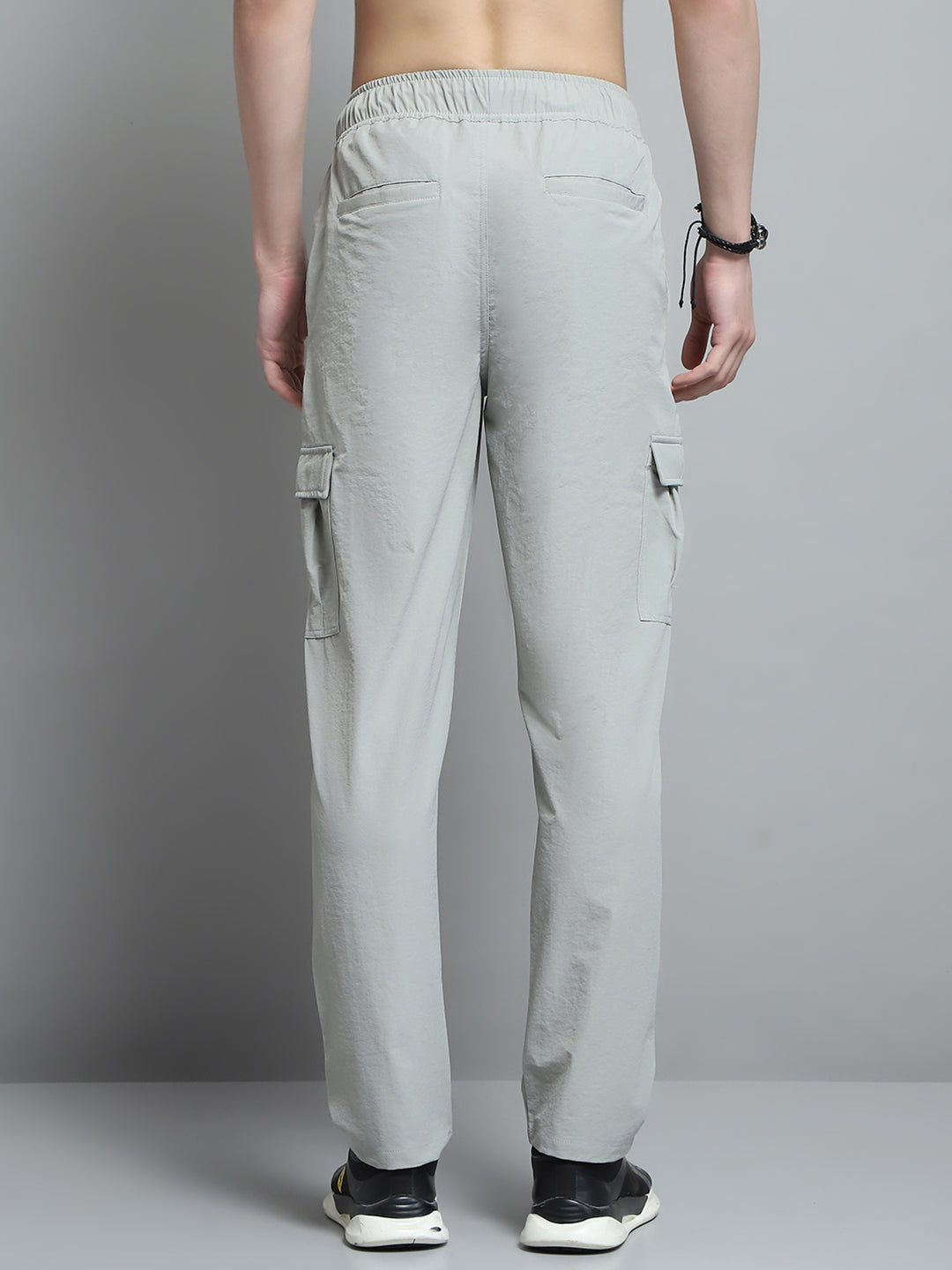 Men Grey Solid Regular Fit Lower