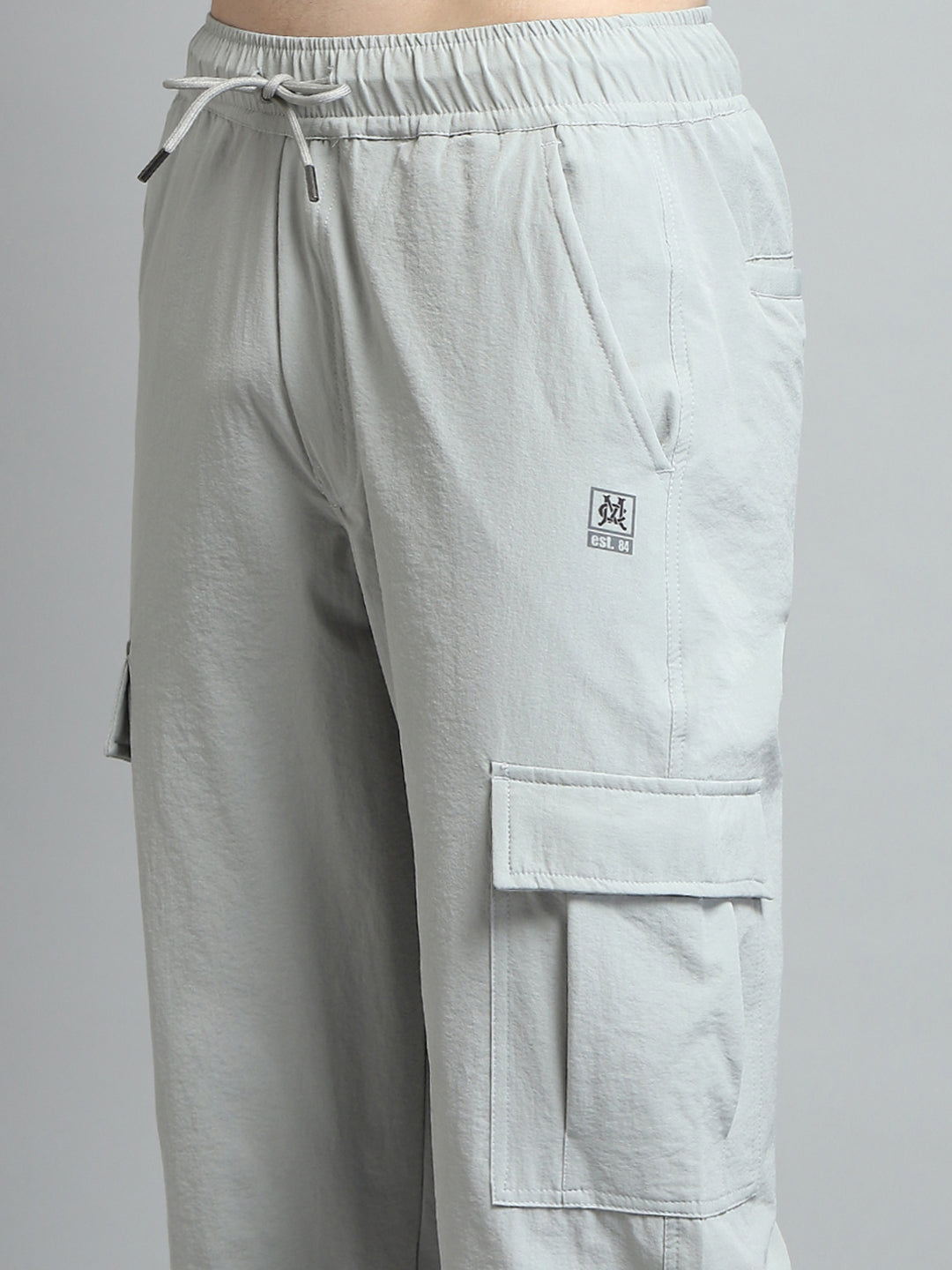 Men Grey Solid Regular Fit Lower